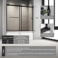 thumbnail image 6 of Bathtub Sliding Door 60"W x 56"H Tub Shower Door Bathtub Door Bathtub Glass Door Bathtub Double Sliding Shower Door 5/16" Tempered Glass with Explosion-Proof Film Stainless Steel Black, 6 of 9