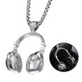 thumbnail image 2 of Collar con colgante de música DJ Qarigey para auriculares cadena de cuello largo color plata, 2 of 6