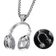 thumbnail image 2 of Guardurnaity DJ Música Auriculares Colgante Collar Cuello largo Cadena Hombres Mujeres Hip Hop Rock Ropa, zapatos y accesorios Miscelánea Plata, 2 of 6