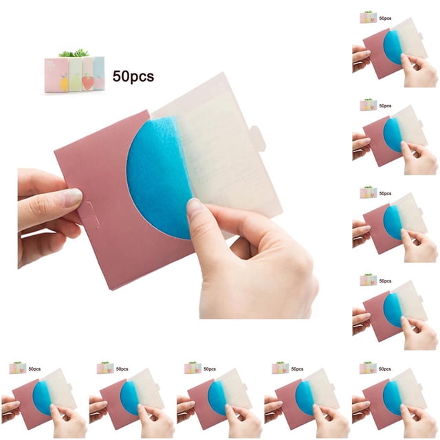 Hojas absorbentes de aceite Qarigey 50 piezas para adultos 10x7cm Tipo 8