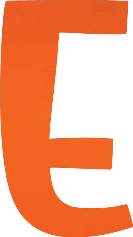 Fouroescent Circle or Square Label Alphabetic letter E