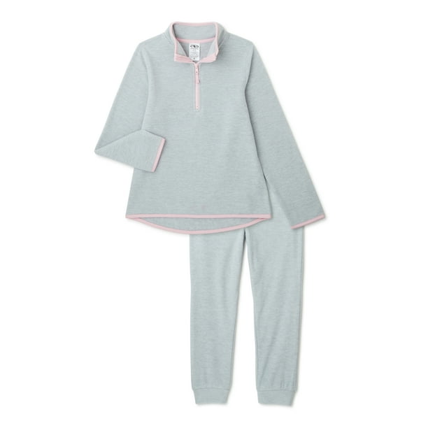 Athletic Works - Athletic Works Girls 1/4 Zip Micro Polar Fleece Pullover and Sweatpants, 2