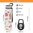 thumbnail image 3 of Vegetables Drink Bread Fruits Sports Water Bottle Portable Travel Mug 32oz BPA Free Leak Proof Straw Transparent Tritan for Gym Yoga Cycling Camping, 3 of 7