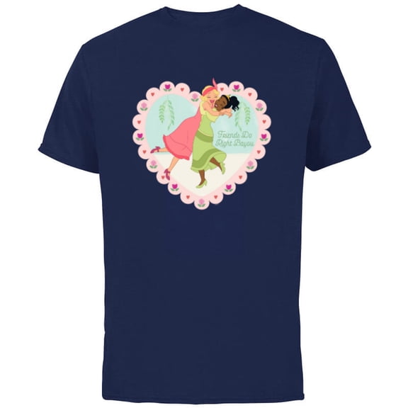 Disney Princess Frog Tiana Charlotte Friends Do Right Bayou - Short Sleeve Cotton T-Shirt for Adults - Customized-Navy