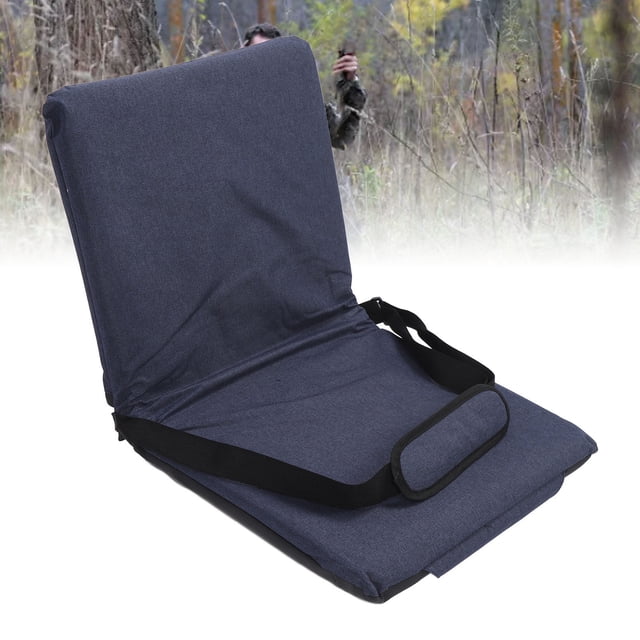 Coussin de Stade Pliant, Stade Ajustable avec Soutien Dorsal, Sangle d'Épaule, Cadre en Métal pour l'Extérieur