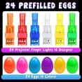 thumbnail image 2 of Prefilled Easter Eggs with 24 LED Finger Light Toys, Glow in The Dark Plastic Party Favors for Kids Easter Basket Stuffers and Egg Hunt, 2 of 7