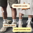 thumbnail image 3 of 1 Par De Calcetines De Pareja De Dibujos Animados De Algodón Transpirable Cómodo Ojos De Muñeca Magnético Club Celebridad Ins Del Pie, 3 of 4