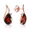 thumbnail image 2 of Galaxy Gold 14K Solid Rose Gold Stud Earrings with 4.06 CTW Natural Diamonds and Garnet, January Birthstone, Symbol of Passion, 2 of 3