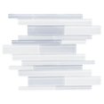 thumbnail image 3 of The Tile Life Rebel Brick White Brushed Glass Mosaic Wall Tile, 12 x 12 in, 1-Piece, 3 of 4