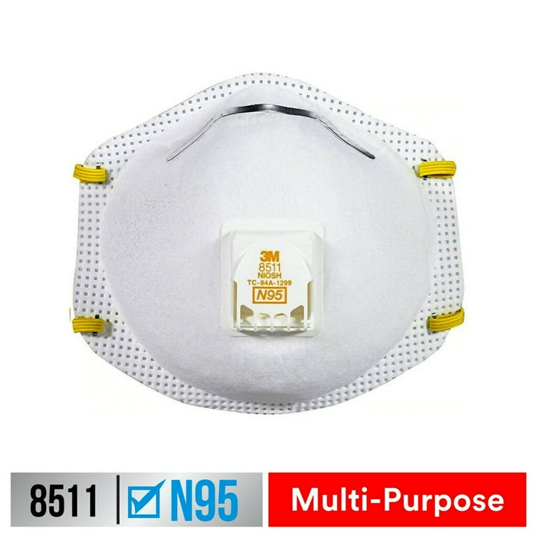 3 pack) 3M N95 Respirator 8511, Cool Flow Valve, White