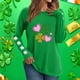 thumbnail image 4 of Xuyuer St. Patrick's Day Sweatshirt Women Shamrock Heart Shirts Irish Gift Crewneck Casual Loose Fit Tops, 4 of 6