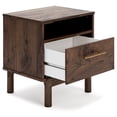 thumbnail image 3 of Signature Design by Ashley Casual Calverson 1 Drawer Nightstand, Mocha, 3 of 9