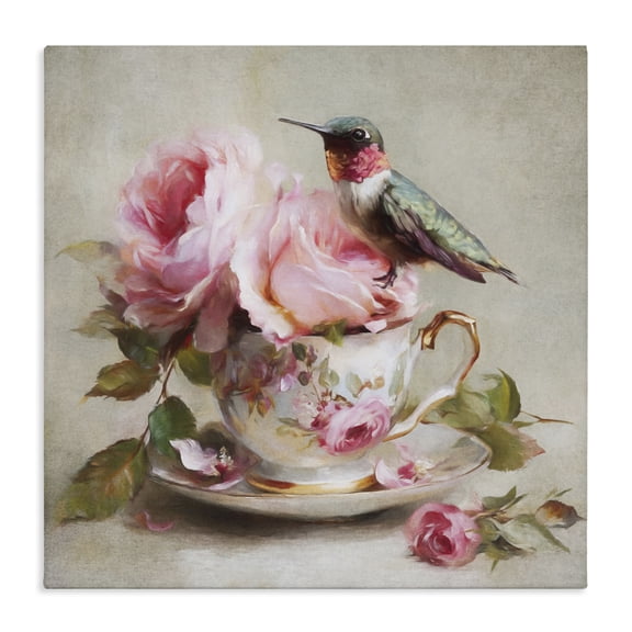 Stupell Industries Hummingbird & Tea Cup Canvas Wall Art, design by Tina LeCour