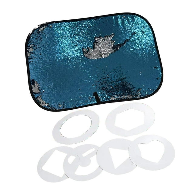 BELOVING Reversible Sequins Wall DIY Graffiti Glitter Sequin Flip Fabric for Children Blue