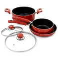 thumbnail image 2 of Oster 7 Piece Non Stick Aluminum Cookware Set in Red, 2 of 3