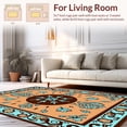 thumbnail image 2 of ODIKA 4'x6' Machine Washable Non-Slip Area Rug, Vintage Medallion Tapestry Artisan Decorative High Traffic Rug with Pad, Brown, 459938, 2 of 8