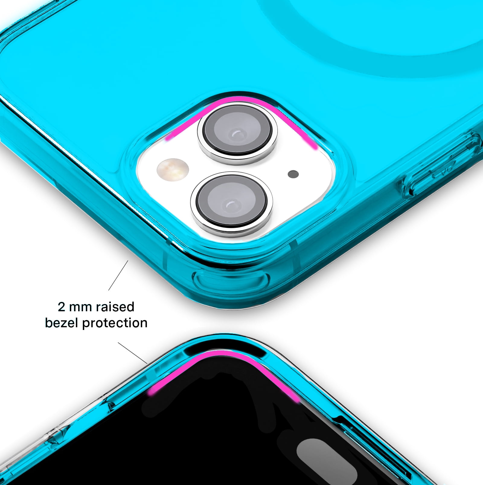 VELVET CAVIAR Neon Blue iPhone 15 Case - Compatible with MagSafe - Clear Protective Phone Cases