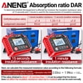 thumbnail image 4 of ANENG ANENG MH13 Digital Insulation Resistance Tester, 250V-2500V Megohmmeter, Auto Range, ABS Material, No Battery Included, 4 of 7