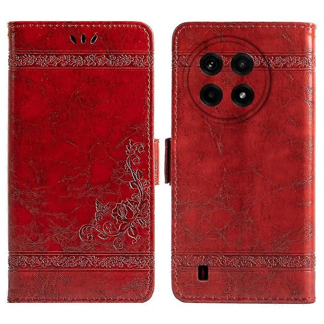 For OnePlus Ace 5 5G Ace 5 Pro 5G Leather Case Flower Imprint Wallet Phone Cover with Side Buckle -