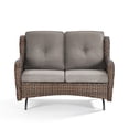 thumbnail image 2 of PARKWELL Outdoor Wicker Loveseat Glider with Gray Cushion in Brown Rattan Finish, 2 of 10