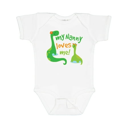 

Inktastic My Nanny Loves Me Grandson Dinosaur Gift Baby Boy Bodysuit