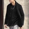 thumbnail image 2 of Virmaxy Winter Open Front Fleece Cardigan for Men Shawl Neck Fuzzy Fleece Jacket with Pocket Button Down Long Sleeve Solid Outwear Coat Trendy Casual Fall Winter Plush Cardigan Black S, 2 of 4