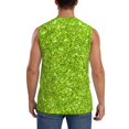 thumbnail image 4 of Haiem Men's Lime green glitter Print Tank Tops Summer Sleeveless Cut Off Workout T-Shirts Fitness Vest Athletic Undershirts-Large, 4 of 8