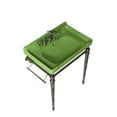 thumbnail image 2 of 28" Bathroom Console Sink, Wall-Mounted Green Ceramic Vanity Basin with 3 Pre-drilled Faucet Holes, Freestanding Stainless Steel Support Legs with Towel Bar, No Faucet, Chrome Color, 2 of 5