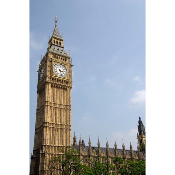 England London Big Ben Clock Tower Canvas Art - Cindy Miller Hopkins  DanitaDelimont (23 x 34)