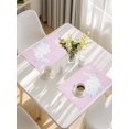 thumbnail image 5 of Happy Easter Bunny Placemats Set of 4, Rabbit Butterfly Spring Flowers Pink Placemats for Dining Table, Place Mats for Kitchen Tabletop, Waterproof Wipeable Dining Table Mats Set, 5 of 9
