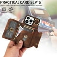 thumbnail image 2 of Dteck for iPhone 11 Case with Card Holder, Retro PU Leather Wallet Case with Rotating Ring Kickstand, Slim Back Protective Cover Case for iPhone 11,Brown, 2 of 7