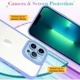 thumbnail image 4 of for iPhone 13 Pro Max Case Sparkly Diamond Crystal Metal Bling Camera Lens Cover Back Clear & Matte Bumper Shockproof Protective Case + Screen Protector for Girls and Women -Light Purple, 4 of 12