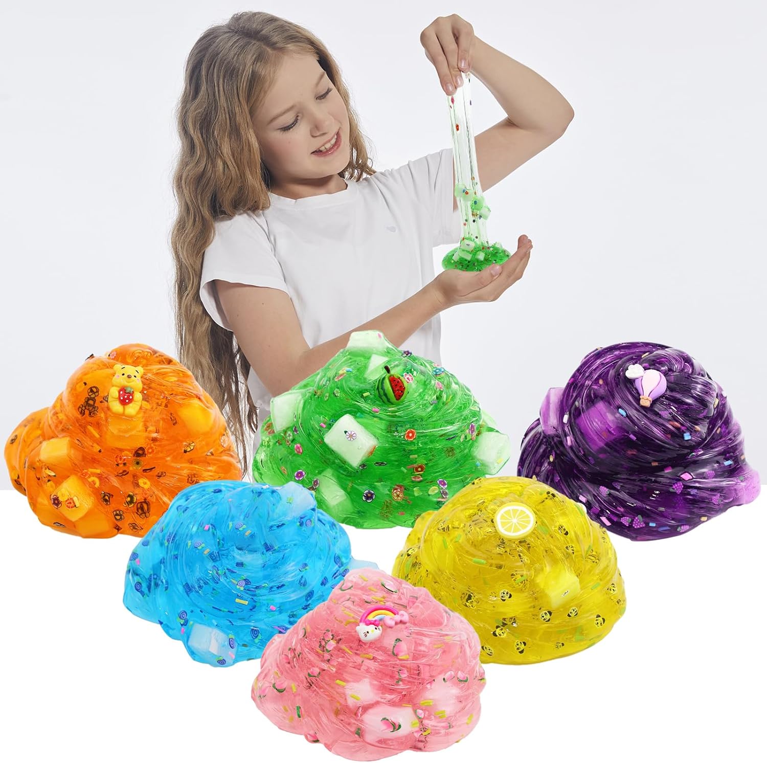 Jelly Cube Clear Slime Kit, 8-Pack Sensory Toys photo 6