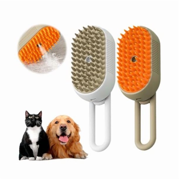 HAYAN Pet Steam Groomer Brush Electric,Electric Cat Grooming Brush for Pets Hair Massaging Cleaning Shedding,Pet Steam Brushes Hair Removal Comb for Cats Dogs Grooming Supplies (2PACK)