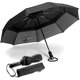thumbnail image 1 of Paraguas de viaje resistente al viento con doble capa: revestimiento de teflón, mango ergonómico y funda protectora: compacto, plegable, liviano y resistente al viento., 1 of 5