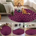 thumbnail image 6 of 3ft Washable Round Rug, Retro Pink Leopard Non-Slip Circle Area Rug for Bedroom Bedside, Abstract Classic Texture Soft Indoor Floor Mat for Home Decor, 6 of 9