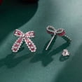 thumbnail image 2 of Christmas Bow Stud Earrings 925 Sterling Silver Minimalist Elegant Everyday Wear ,Gift Box Packaging, 2 of 9