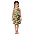 thumbnail image 6 of Girls Dress Sunflower Sleeveless Dress for Girls Hem A-Line Casual Sundress, 6 of 7