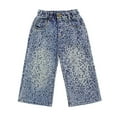 thumbnail image 3 of SUYOLL Toddler Girls Pants Loose Leopard Print Baggy Jeans Elastic Waist Denim Pants Quick-Drying Fabric, 3 of 9