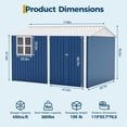 thumbnail image 2 of 10X8 FT Storage Shed,Outdoor Storage Shed with Windows & Double Doors,Outdoor Tool Shed with 450 Cu Ft Space,Metal Sheds Outdoor Storage for Garden, Backyard, Patio and Backyard, 2 of 8