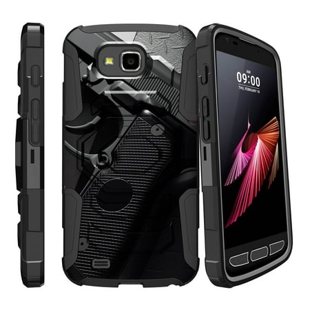 Case for LG X Calibur | Case for LG X Venture V9 [ Armor Reloaded ] Heavy Duty Case with Belt Clip & Kickstand FireArm