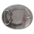 thumbnail image 2 of Western Engraved Oval Two Tone Floral Belt Buckle, 2 of 2