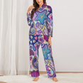 thumbnail image 2 of Lsque Cute Nautical Pattern Long Sleeve Pajama Set for Women - Soft 2-Piece Sleepwear and Loungewear Set with Pockets, Comfy Nightwear-Large, 2 of 7