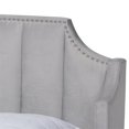 thumbnail image 4 of Baxton Studio Adelie Grand Size Gris Clair Velours Wingback Plate-Forme Lit, 4 of 9