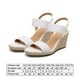 thumbnail image 2 of Sandalias de cuña para mujer sandalias elásticas con correa para el tobillo cómodas para la playa de verano, 2 of 6