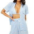 thumbnail image 2 of Frankies Bikinis Haut en Lin Lou, Bleu, Bleu, m, 2 of 4