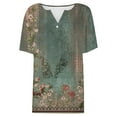 thumbnail image 2 of Bovemsi Women's Short Sleeved T Shirt V Neck Top Fashionable Casual Short Sleeved Shirt, Green Women's Summer Short Sleeve T-Shirts, M, 2 of 8