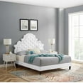 thumbnail image 2 of Tufted Platform Bed Frame, Queen Size, Velvet, White, Modern Contemporary Urban Design, Bedroom Master Guest Suite, 2 of 10