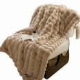 thumbnail image 3 of Faux Fur Rabbit Fur Soft Thick Throw Blankets for Living Room Decoration Full 3, 3 of 4