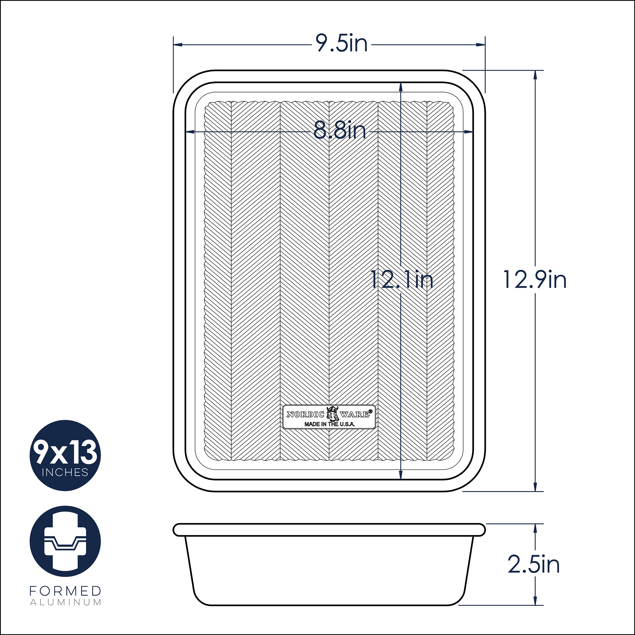 Nordic Ware 3pc Prism Aluminum Baking Sheet Set, 9x13, Quarter Sheet, and Lid